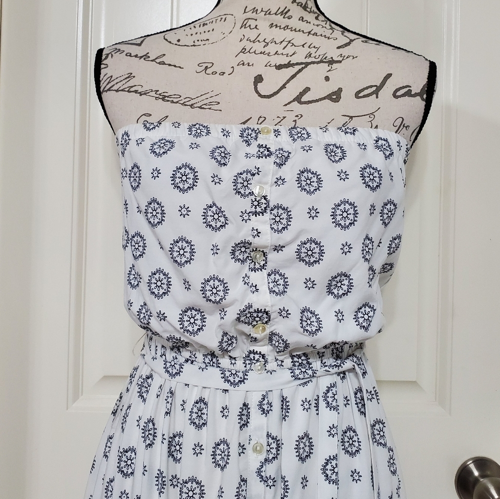 Old Navy Strapless Printed Button Front Maxi Dress - image 3